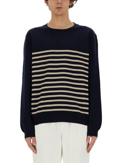 A.P.C. A. P.C. MEN NAVY BLUE REGULAR SWEATERS