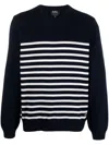 Apc A.p.c. Sweater Matthew In Navy Blue