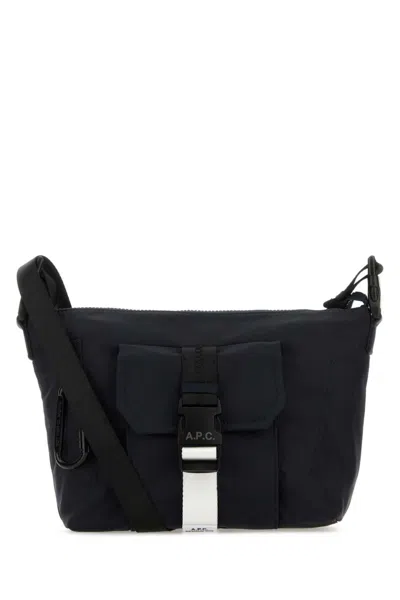 A.p.c. Navy Blue Treck Logo Buckle Crossbody Bag