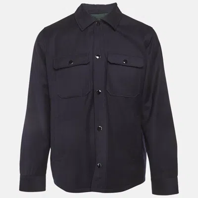 Pre-owned Apc Navy Blue Wool Button Front Jacket M