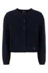 Apc Long-sleeved Knitted Cardigan In Blue