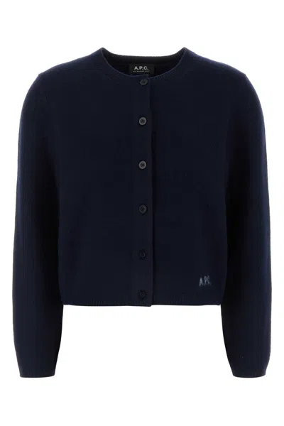APC NAVY BLUE WOOL CARDIGAN