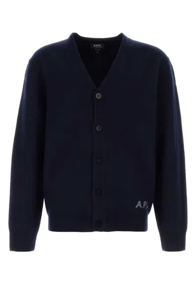 APC NAVY BLUE WOOL CARDIGAN