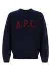 Apc A.p.c. Navy Blue Wool Jay Sweater In Blue