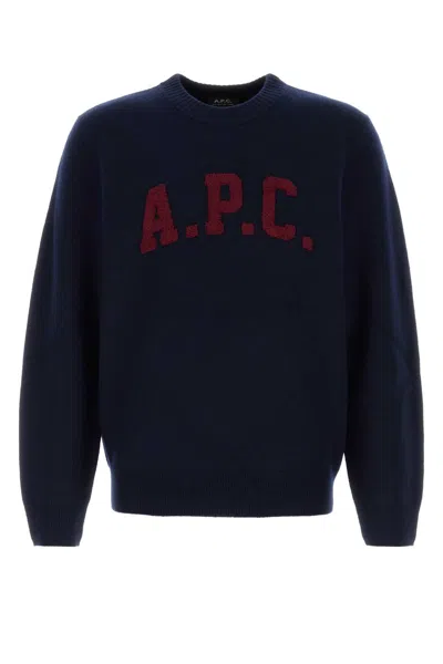 Apc A.p.c. Navy Blue Wool Jay Sweater