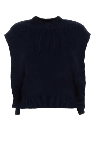 APC A.P.C. NAVY BLUE WOOL MATHILDE VEST