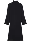 Apc A.p.c. Navy Blue Wool Midi Dress In Blue