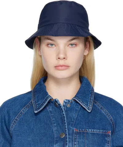 Apc Navy Bob Mark Bucket Hat In Iaj Marine