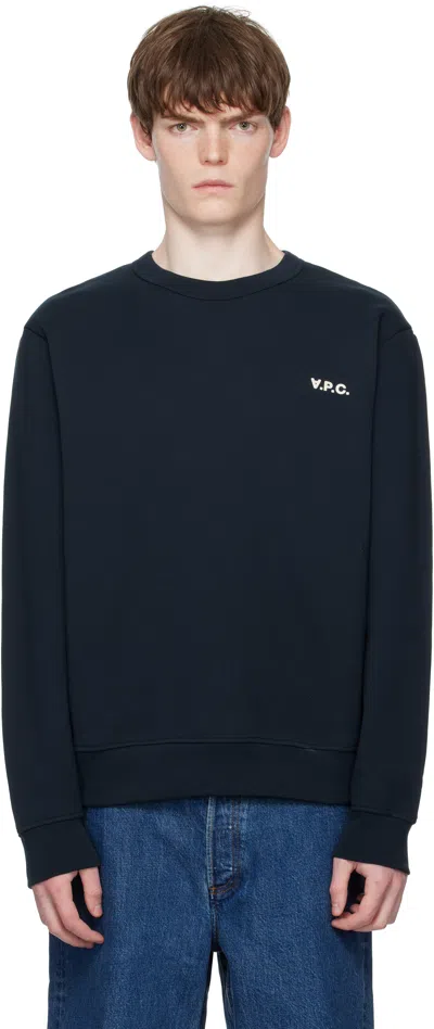 APC NAVY BOXY PETIT 'VPC' SWEATSHIRT