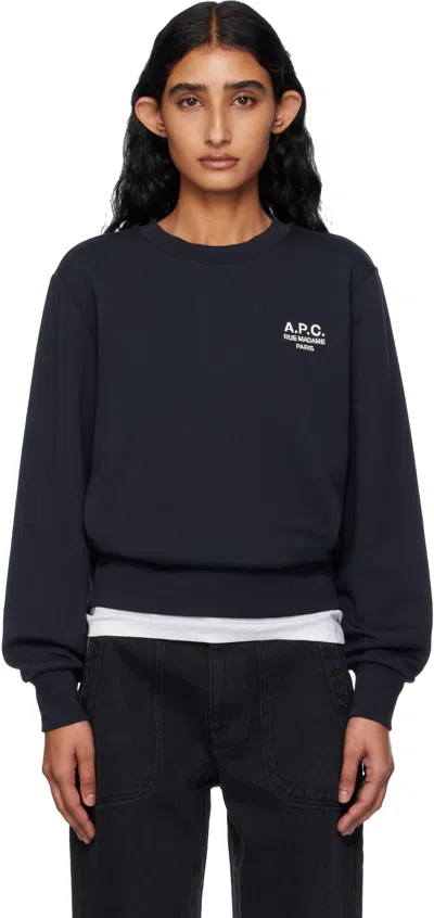 Apc Navy Boxy 'rue Madame' Sweatshirt