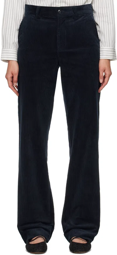 Apc Navy Brigitte Trousers In Iak Dk Navy