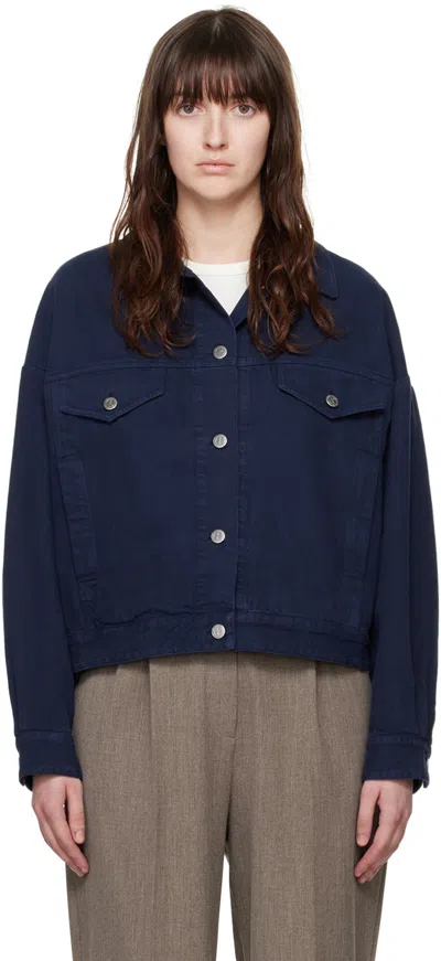 APC NAVY CALLY DENIM JACKET
