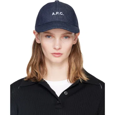 A.p.c. Navy Charlie Baseball Cap In Blue