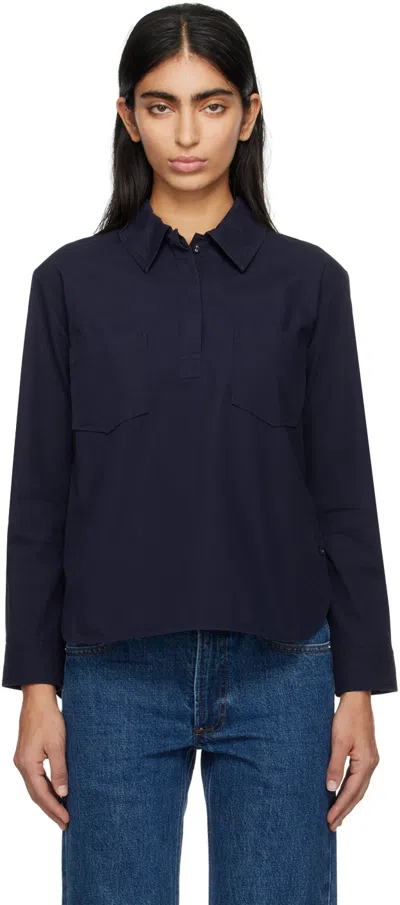 Apc Navy Chelsea Shirt In Iak Dark Navy