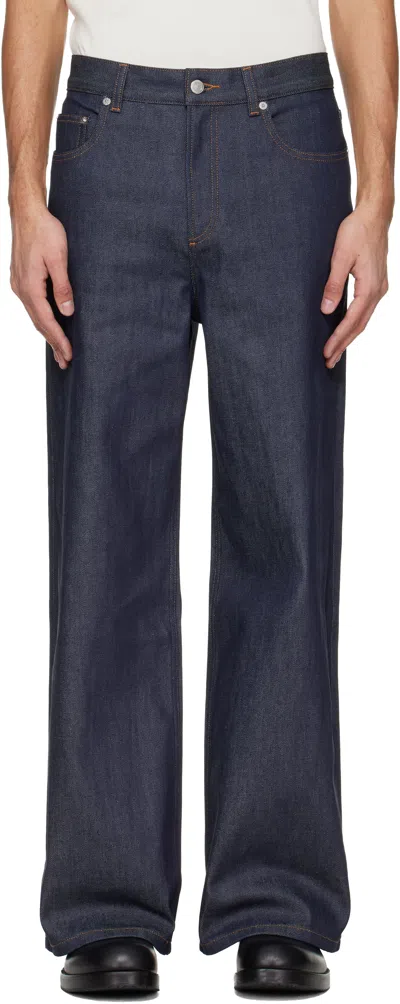 Apc Navy Clyde Jeans In Purple