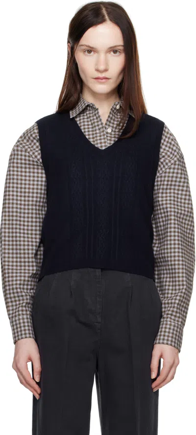 Apc Navy Coco Vest In Iak Dark Navy