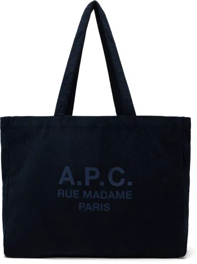 Apc Navy Diane 'rue Madame' Shopping Tote In Blue