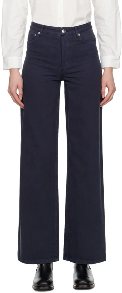 Apc Navy Elisabeth Jeans In Iak Dark Navy