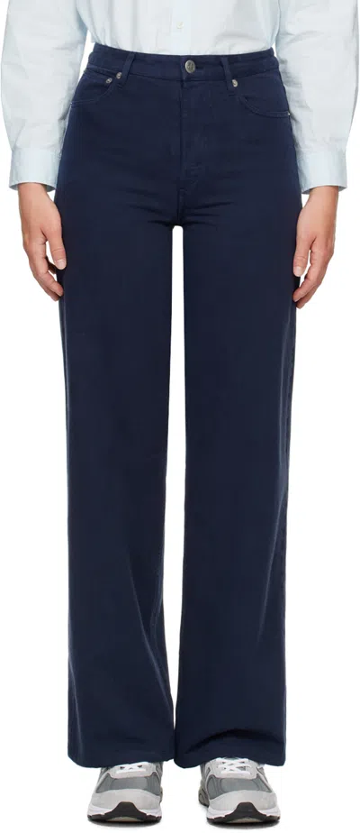 Apc Navy Elisabeth Jeans In Iak Dark Navy
