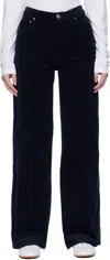 Apc Navy Elizabeth Trousers In Black