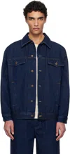 Apc Adjustable Cuffs Collared Long Sleeves Jacket In Ial Washed Indigo