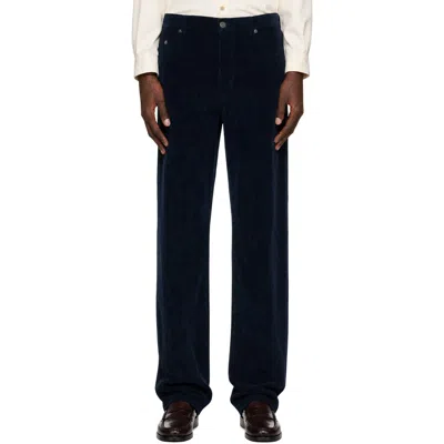 A.p.c. Navy Fairfax Trousers In Blue