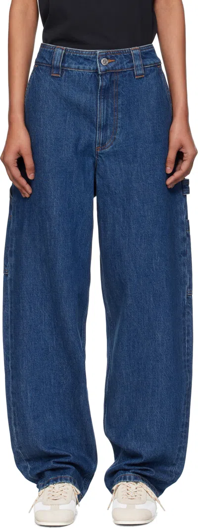 Apc Navy Fergus Jeans In Blue
