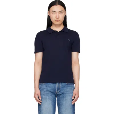 A.p.c. Navy Gide Polo In Blue