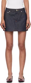 Apc Indigo Five-pocket Denim Miniskirt In Blue