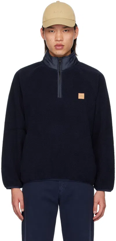 Apc Navy Island Sweatshirt In Blue