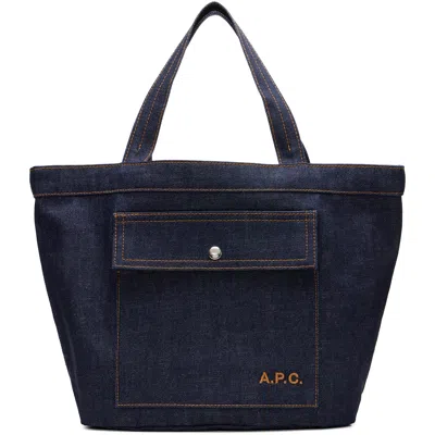 A.p.c. Navy Jade Tote In Blue