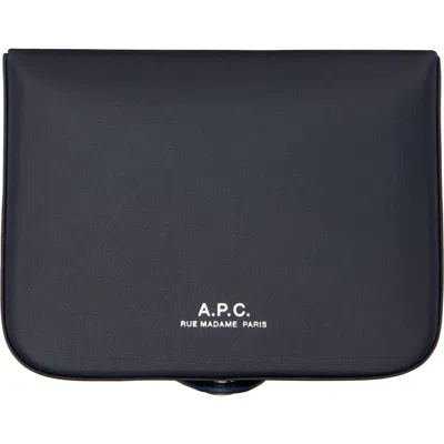A.p.c. Navy Josh Coin Wallet In Iak Dark Navy