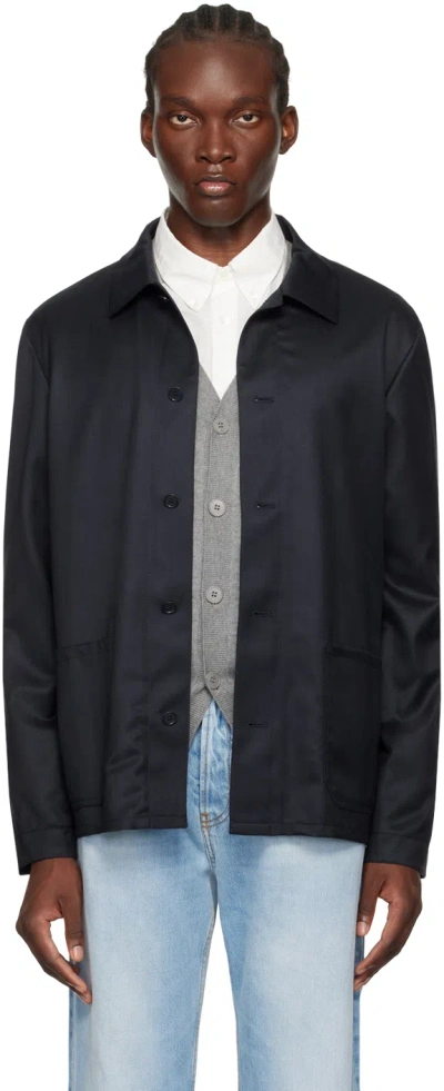 Apc Navy Kerlouan Jacket In Iak Dark Navy