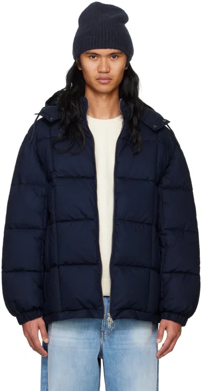 Apc Navy Kyle Puffer Jacket In Dark Navy Blue
