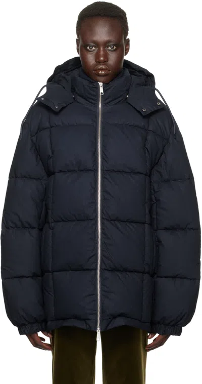 Apc Navy Kyle Puffer Jacket In Iak Dk Navy