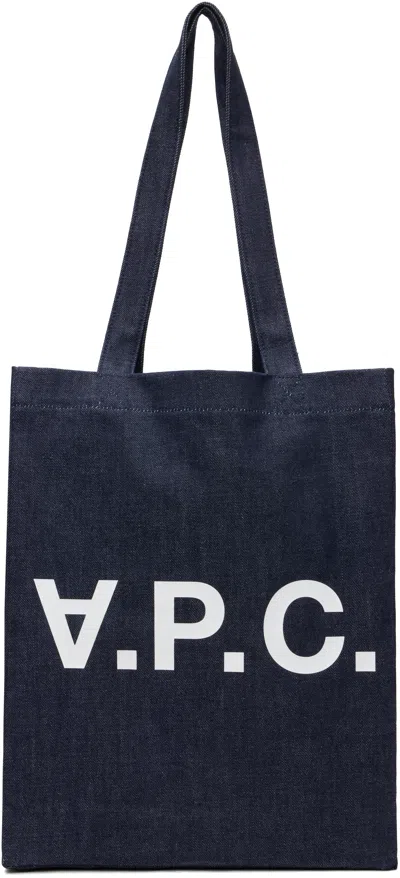 Apc Navy Laure Tote In Purple