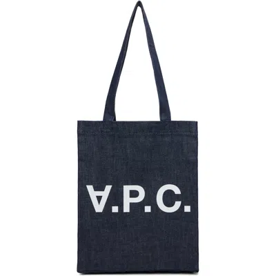 A.p.c. Navy Laure Tote In Purple