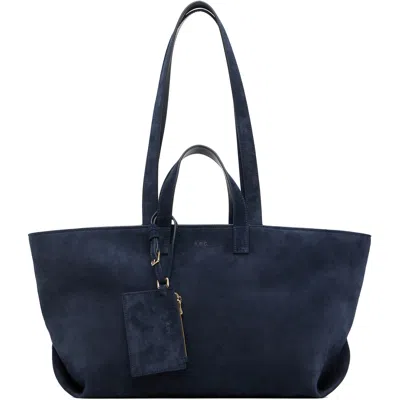 A.p.c. Navy 'le Drummer' Tote In Iak Dark Navy