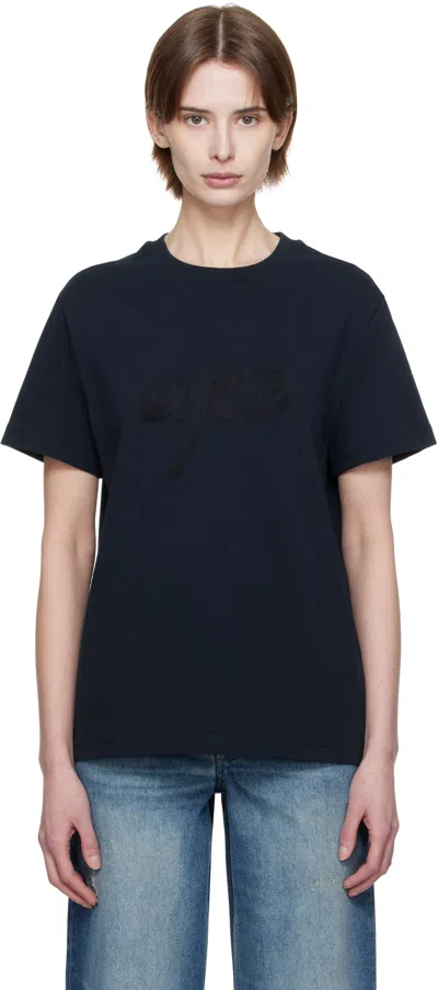 Apc Navy Lenny T-shirt In Iak Dark Navy