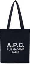 APC ネイビー LOU RUE MADAME ショッピングトート