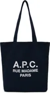 Apc Navy Lou 'rue Madame' Shopping Tote In Iak Dark Navy