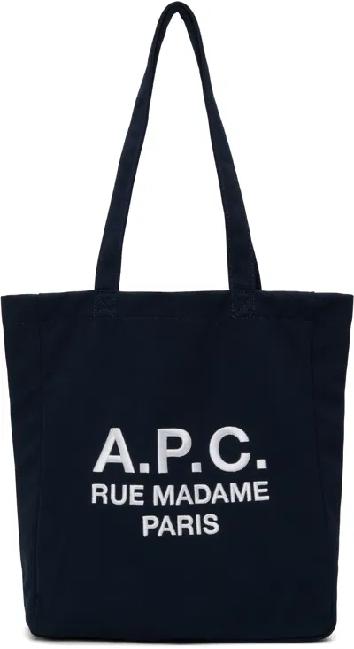 Apc Navy Lou 'rue Madame' Shopping Tote In Iak Dark Navy