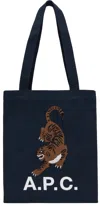 Apc Navy Lou Tigre Tote In Iak Dark Navy