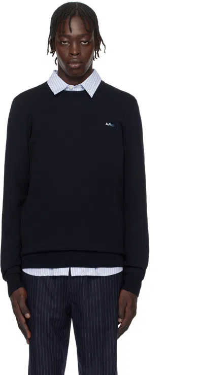 Apc Navy Louis Sweater In Iak Dark Navy