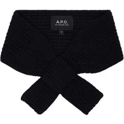 A.p.c. Navy Luna Scarf In Blue