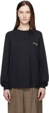 Apc Navy Manche Longue Adresse T-shirt In Iak Dark Navy