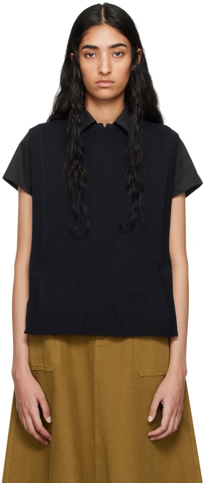 Apc Navy Margot Vest In Iak Dark Navy