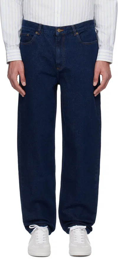 Apc Navy Martin Jeans In Ial Washed Indigo