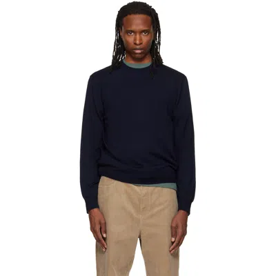A.p.c. Navy Matthieu Wool Sweater In Iak Dark Navy
