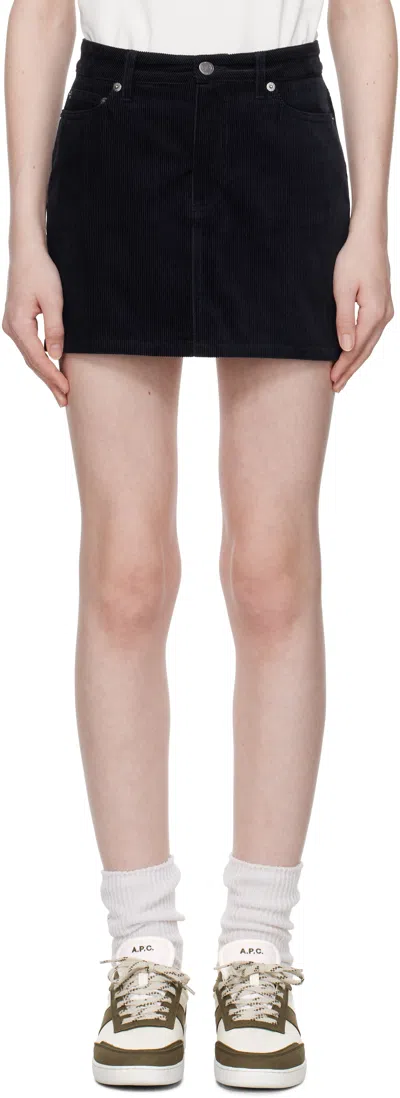 Apc Navy Mini-jupe Miniskirt In Iau Night Blue